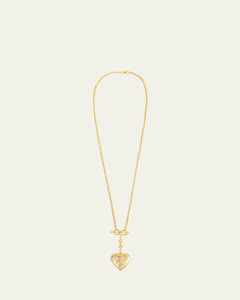 Chain and Heart Locket Necklace